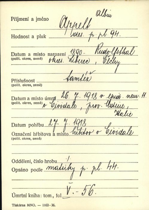 Appelt Albin (1890–1918)