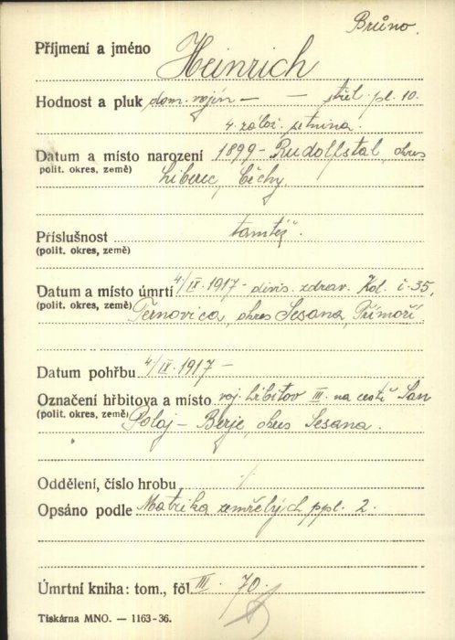 Heinrich Brůno (1897-1917)